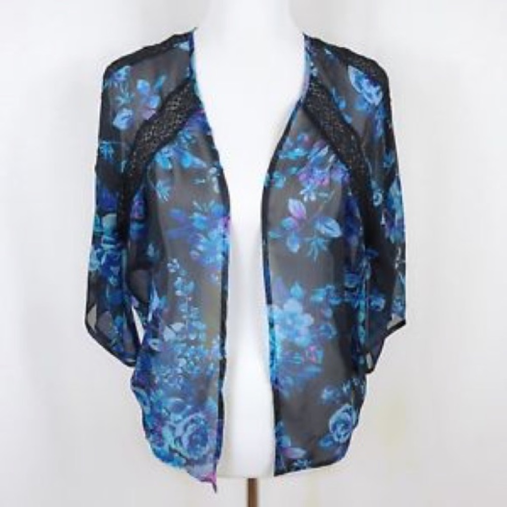 Express sheer floral kimono